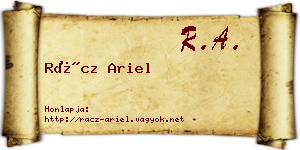 Rácz Ariel névjegykártya